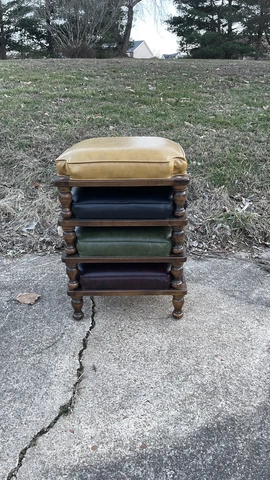 Vintage MCM Ethan Allen Stacking Ottoman/Stools Set Of 4 Cover