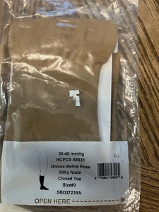 CAROLON 30-40 mmHG Unisex Below Knee Closed toe compression hosiery Size 3 Silky - Picture 1 of 4