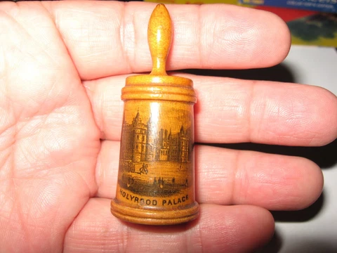 VERY RARE MAUCHLINE WARE TAPE Measure ca 1880 Holyrood Palace,Edinburgh handmade Cover