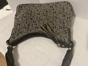 VTG Tommy Hilfiger Y2K Women's Signature Hobo Satchel Handbag Purse with Tassel - Picture 1 of 5