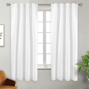 White Room Darkening Curtains 2 pack 38x 63 Rod Pocket and Back Tab New in bag - Picture 1 of 1