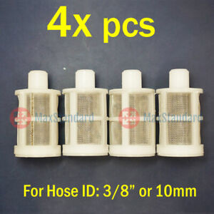 4x 10mm 3/8" inch Hose Barb Stainless Steel Filter Strainer Pump Connector