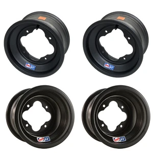 DWT A5 Matte Black Rolled Lip 10" Front & 9" Rear Rims TRX 450R 400EX 250R 300 - Picture 1 of 3
