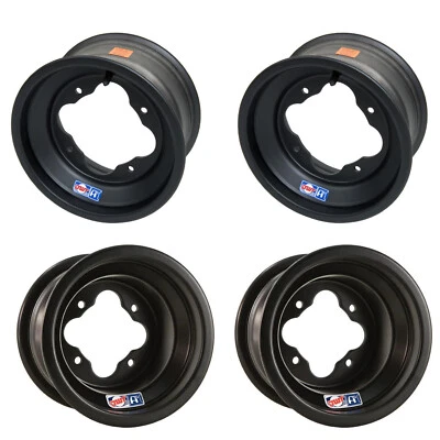 DWT A5 Matte Black Rolled Lip 10" Front & 9" Rear Rims TRX 450R 400EX 250R 300 - Image 1 of 3
