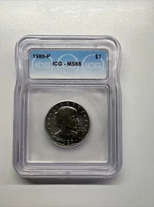 1980-P Susan B Anthony Dollar MS68 ICG Only 3 In This Grade PCGS EST Value $2200 - Picture 1 of 3