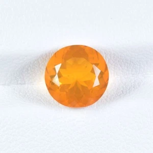 2.07 ct BEST GRADE ORANGE / MEXICO NATURAL FIRE OPAL - 9 mm Round Gems Video !!! - Picture 1 of 2