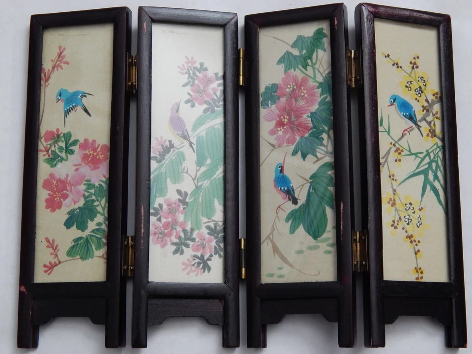 DE COLECCIÓN RARO 1988 SEÚL COREA DEL SUR PEQUEÑA MESA MADERA DIVISOR PLEGABLE 2 LADOS Foto 1 de 4