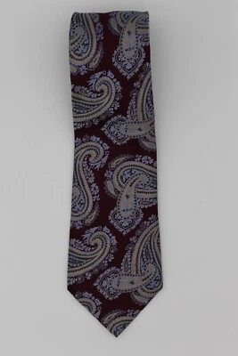 Jones New York 勃艮第银色和金色佩斯利领带 — 第 1/4 张图片