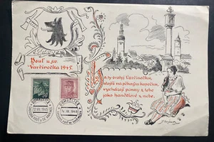 1945 Domazlice Czechoslovakia First Day Souvenir Sheet Cover - Picture 1 of 2