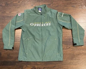 Green Bay Packers Jacket Wind Breaker Womens Medium Full Zip NFL Football Reebok - Picture 1 of 7
