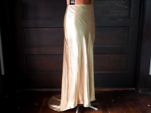 VTG Liquid Gold Satin Hi Low Maxi High Waist K Separates Australia Skirt Sz S