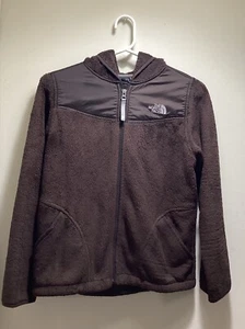 The North Face Fleece Jacket - Hooded, Zipper Front, Brown ~ Size Youth 14/16 - Picture 1 of 4