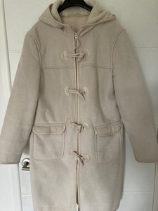 cream duffle coat with hood