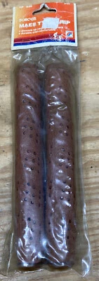 NOS Empuñaduras de manillar largas vintage 8” con tapas marrón Foto 1 de 4