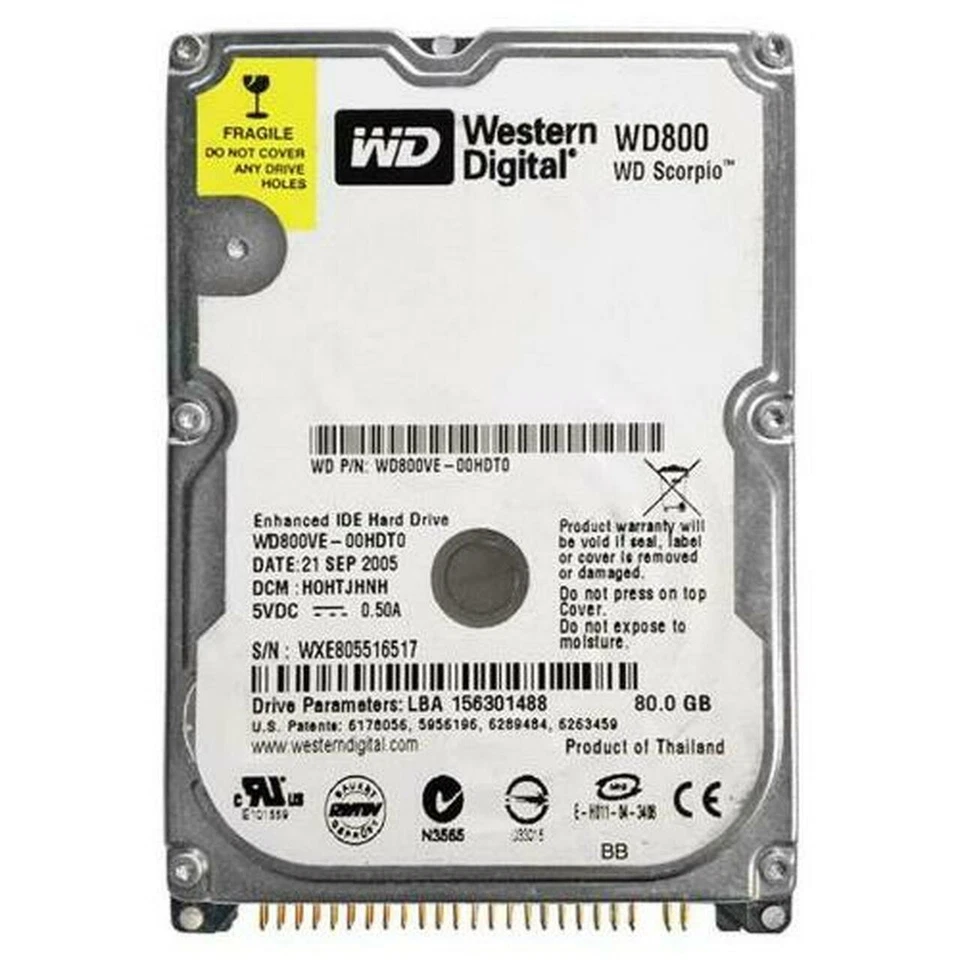 WD800VE Western Digital WD Scorpio Blue 80GB, 8MB cache, IDE PATA - Image 1 of 1