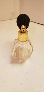 Vintage Vanity Small Clear Glass Perfume Atomizer Bottle 3 1/2"  Puff Bulb - Picture 1 of 4