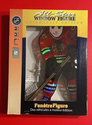 CHICAGO BLACKHAWKS Vehicle All Star Window Figure Light Up NHL Hockey Plaque NIP Cover
