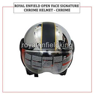 Genuine Royal Enfield OPEN FACE SIGNATURE CHROME HELMET - CHROME - Picture 1 of 6