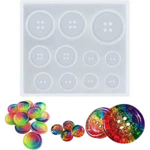 Button Resin Silicone Mold Round Buttons Charms Jewelry Casting Mold DIY Crafts - Picture 1 of 9