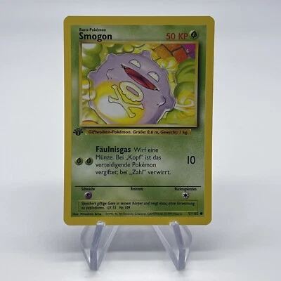 1st Edition Koffing (Smogon) 51/102 - NM Near Mint German Base Set Pokemon Card - Image 1 of 4