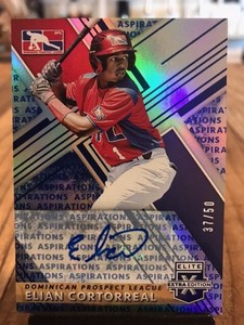 2019 Panini Elite Extra Edition ELIAN CORTORREAL Blue Aspirations Auto #'d /50