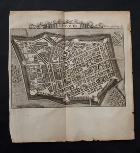 Inc. 1707 Rogissart: Lucca - axonometrischer Stadtplan - Bild 1 von 6