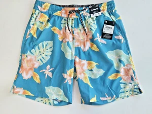 Hurley Men's M Volley Elastic Waist El Cap Green Lined Swim Trunks Board Shorts - Picture 1 of 2