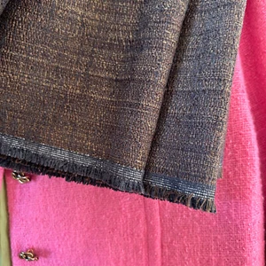 Italian Tweed Tobacco Brown Upholstery Fabric 2.5 YDS X 55" Luxury Home Goods - Picture 1 of 9