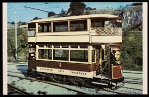 Leicester 76 Traditional Pr 1914 Open Balcony 4 Wheel Tramcar Postcard - Picture 1 of 2
