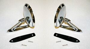 NEW! 1965 - 1966 Mustang Chrome Outside Mirror Right & Left Side Pair Mirrors 