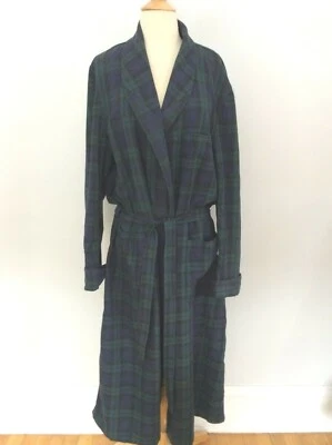 RARO 1940 VINTAGE Tartán Cuadros Brooks Brothers Bata de Vestir Chaqueta para Fumar  Foto 1 de 4