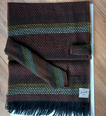 BNIB MENS VINTAGE 1960S DUGGIE CLASSIC WOOL STRIPED SCARF & TIE GIFT SET  - Image 1 of 4
