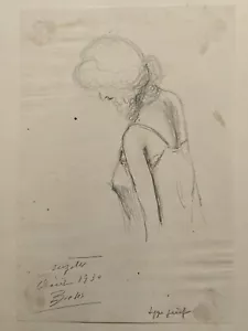 Original French pencil drawing signed by Bieler Type Juif study of woman 1930 - Picture 1 of 20