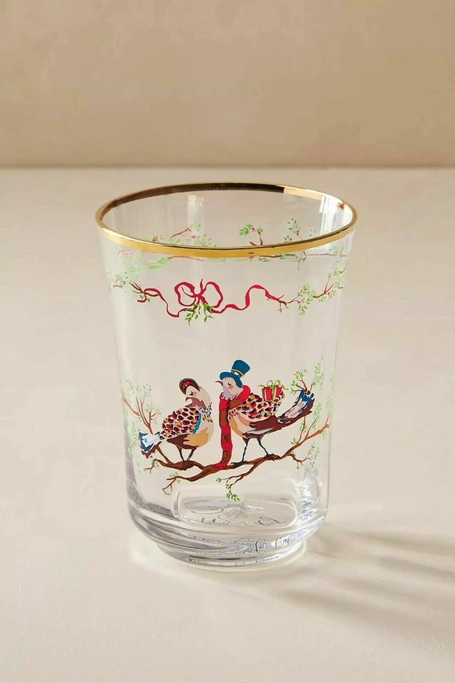 Anthropologie Inslee Fariss 12 Days of Christmas Juice Glass- 4 Types