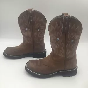 Ariat 16720 braune Leder bestickte Cowboy Westernstiefel Größe 7B EEE - Bild 1 von 10