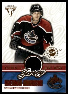 2002-03 Pacific Private Stock Titanium Jerseys Brendan Morrison /638 Vancouver