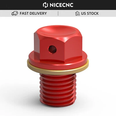 NICECNC Oil Pan Drain Plug Bolt Magnetic For Honda CR500 CR125R CR250R 84-01 - Image 1 of 4