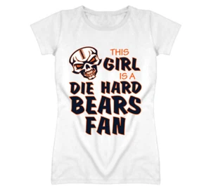 This Girl is a Die Hard Bears Fan Football T Shirt - Chicago Bears Team Colors - Picture 1 of 3