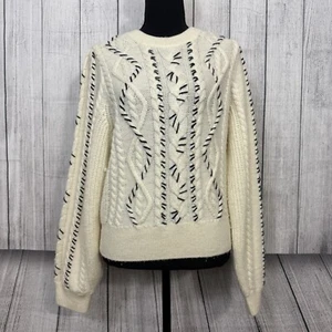 Paris Atelier Other Stories Women's Medium 100% Wool Cable Knit Pullover Sweater - Picture 1 of 9