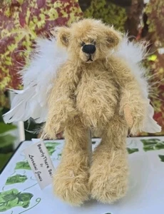 OOAK Artist Made Angel Bear con ali di Lorraine Jones, Bearly There 5" UK - Foto 1 di 10