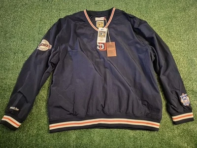 Mitchell & Ness San Diego Padres Nylon Pullover Jacket Men's 2XL Vintage Logo  - Image 1 of 4