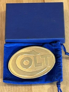 Vintage Colt Feuerwaffen Messing Colt Gürtelschnalle 3 1/4" markiert Colt Hartford CT SAM COLT - Bild 1 von 13