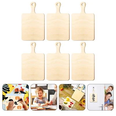  6Pcs Miniature Cutting Boards Unfinished Cutting Boards DIY Toys Cutting Boards - Image 1 of 4