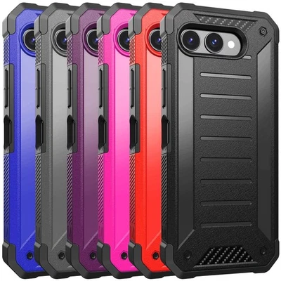 TJS For T-Mobile Revvl 8 Phone Case Tough Lined Design Hybrid Protection Corners