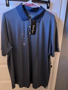 Walter Hagen Golf Shirt, Navy Blue Stripe XL NWT - Picture 1 of 4