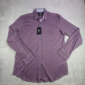 NWT Buttercloth Burgundy Check Long Sleeve Dress Shirt XL Tall - Picture 1 of 10