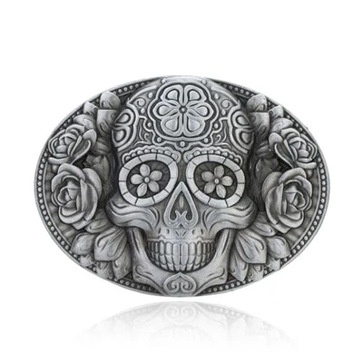 JAOYU Hebilla de cinturón occidental de Hebilla de cinturón de calavera - Plata Foto 1 de 4
