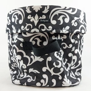 Thirty-One Collapsible Utility Tote Bin Black Parisian Pop Storage Organizer - Picture 1 of 7