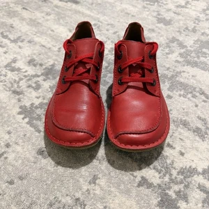 Clarks Funny Dream Rojo Cuero Nobuck Con Cordones Cómodos Zapatos para Caminar Reino Unido 7.5 EU41.5 - Imagen 1 de 9