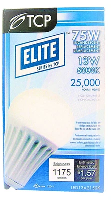 TCP LED13A2150K 13W (75W Equivalent)A21 LED 5000K Daylight E26 Light Bulb - Image 1 of 4